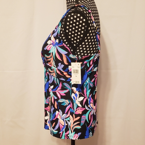Leilani Floral Swimsuit Top Black, Multicolored NWT - Picture 5 of 12